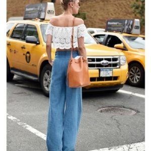 COPY - NWT MERONA Chambray Wide Leg Mid-Rise Relaxed Hip & Thigh Pant, Color Bl…